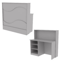 Ресепшн Нежность Волны №1А с левосторонней открытой тумбой, Серый