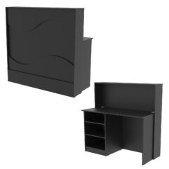 Ресепшн Нежность Волны №1А с левосторонней открытой тумбой, Черный