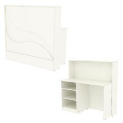 Ресепшн Нежность Волны №1Б с левосторонней открытой тумбой, Белый