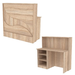 Ресепшн Нежность Волны №1Б с левосторонней открытой тумбой, Дуб Сонома