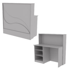Ресепшн Нежность Волны №1Б с левосторонней открытой тумбой, Серый