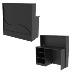 Ресепшн Нежность Волны №1Б с левосторонней открытой тумбой, Черный