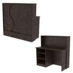 Ресепшн Нежность Волны №1В с левосторонней открытой тумбой, Дуб Венге