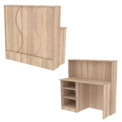 Ресепшн Нежность Волны №1В с левосторонней открытой тумбой, Дуб Сонома