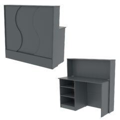 Ресепшн Нежность Волны №1В с левосторонней открытой тумбой, Темно-Серый