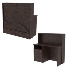 Ресепшн Нежность Волны №1Б с левосторонней закрытой тумбой, Дуб Венге