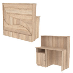 Ресепшн Нежность Волны №1Б с левосторонней закрытой тумбой, Дуб Сонома