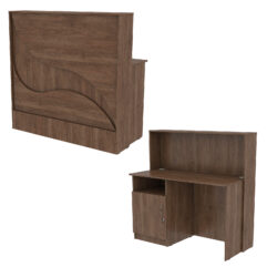 Ресепшн Нежность Волны №1Б с левосторонней закрытой тумбой, Орех