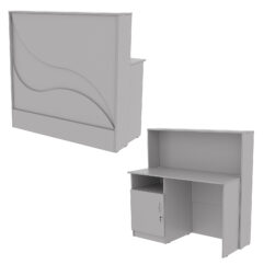 Ресепшн Нежность Волны №1Б с левосторонней закрытой тумбой, Серый