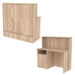 Ресепшн Нежность Волны №1В с левосторонней закрытой тумбой, Дуб Сонома