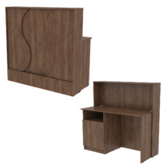 Ресепшн Нежность Волны №1В с левосторонней закрытой тумбой, Орех