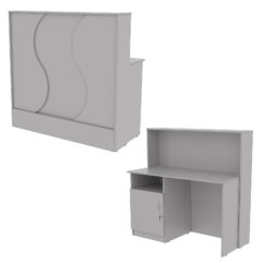 Ресепшн Нежность Волны №1В с левосторонней закрытой тумбой, Серый
