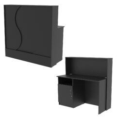 Ресепшн Нежность Волны №1В с левосторонней закрытой тумбой, Черный