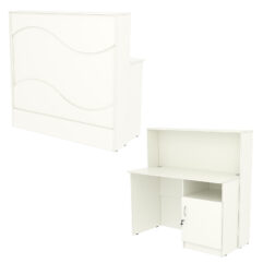 Ресепшн Нежность Волны №1А с правосторонней закрытой тумбой, Белый