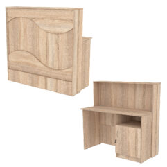 Ресепшн Нежность Волны №1А с правосторонней закрытой тумбой, Дуб Сонома