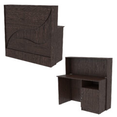 Ресепшн Нежность Волны №1Б с правосторонней закрытой тумбой, Дуб Венге