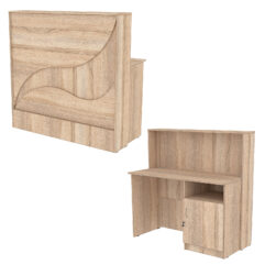 Ресепшн Нежность Волны №1Б с правосторонней закрытой тумбой, Дуб Сонома