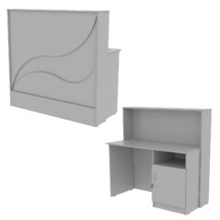 Ресепшн Нежность Волны №1Б с правосторонней закрытой тумбой, Серый