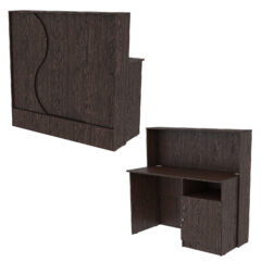 Ресепшн Нежность Волны №1В с правосторонней закрытой тумбой, Дуб Венге