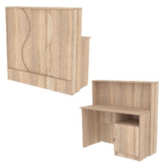 Ресепшн Нежность Волны №1В с правосторонней закрытой тумбой, Дуб Сонома