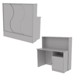 Ресепшн Нежность Волны №1В с правосторонней закрытой тумбой, Серый