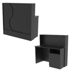 Ресепшн Нежность Волны №1В с правосторонней закрытой тумбой, Черный
