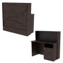 Ресепшн Нежность Волны №1Б с правосторонней тумбой с ящиками, Дуб Венге