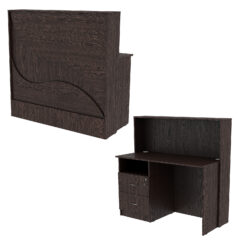 Ресепшн Нежность Волны №1Б с левосторонней тумбой с ящиками, Дуб Венге