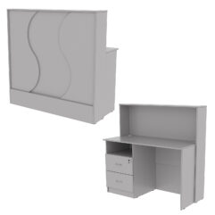 Ресепшн Нежность Волны №1В с левосторонней тумбой с ящиками, Серый