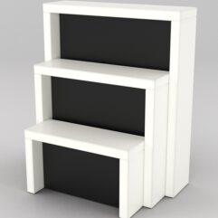 Комплект подставок для товара №2 с задней стенкой, Белый и Черный