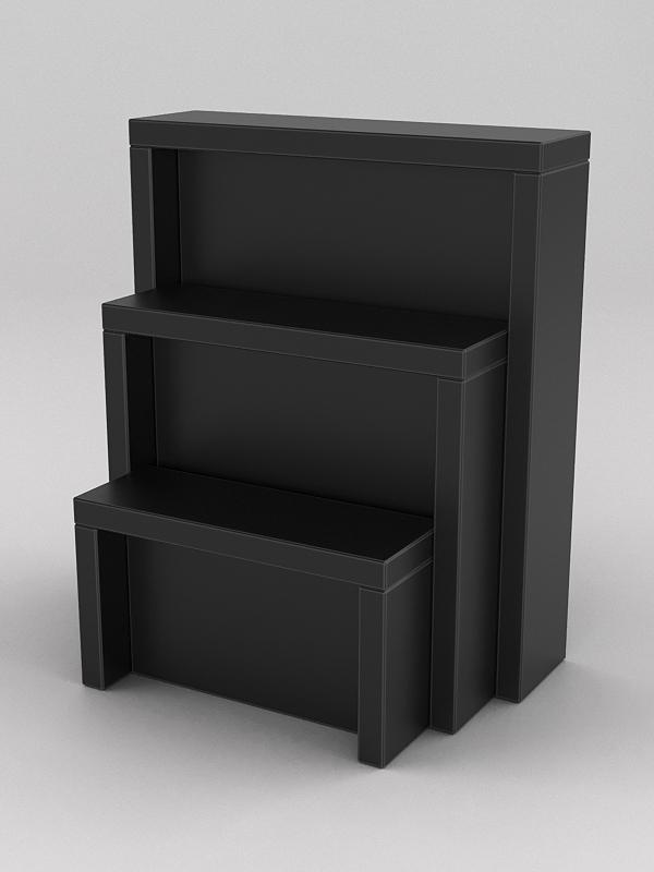 Комплект подставок для товара №2 с задней стенкой, Черный