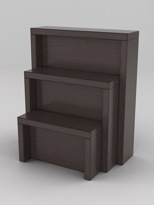 Комплект подставок для товара №2 с задней стенкой, Дуб Венге