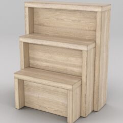 Комплект подставок для товара №2 с задней стенкой, Дуб Сонома