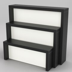 Комплект подставок для товара №4 с задней стенкой, Черный и Белый