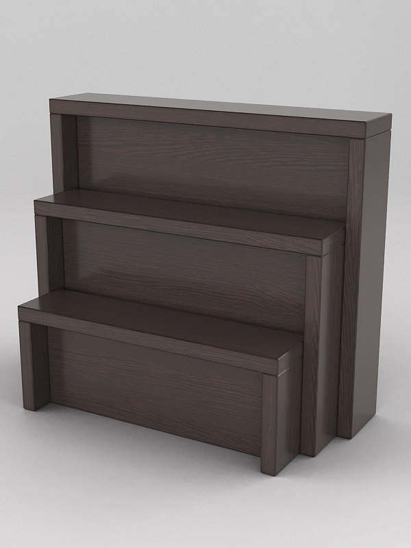 Комплект подставок для товара №4 с задней стенкой, Дуб Венге