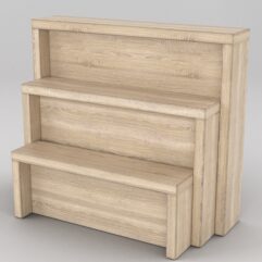 Комплект подставок для товара №4 с задней стенкой, Дуб Сонома