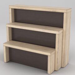 Комплект подставок для товара №4 с задней стенкой, Дуб Сонома + Дуб Венге