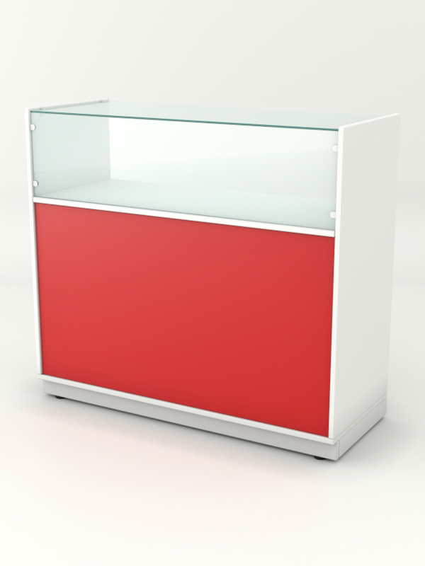 Прилавок для чая и кофе АРАБИКА №1 выкатной, Белый + красный