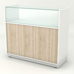 Прилавок для чая и кофе АРАБИКА №1 выкатной, Белый + Дуб Сонома