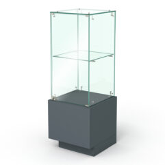 Прилавок для ювелирных изделий ГОЛДЕН №4 угловой левосторонний, Темно-Серый