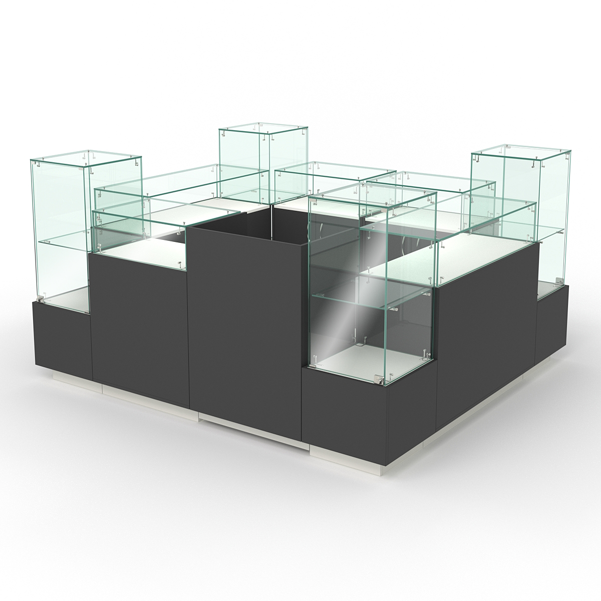 Торговый островок для ювелирных изделий ГОЛДЕН №1, Черный и Белый