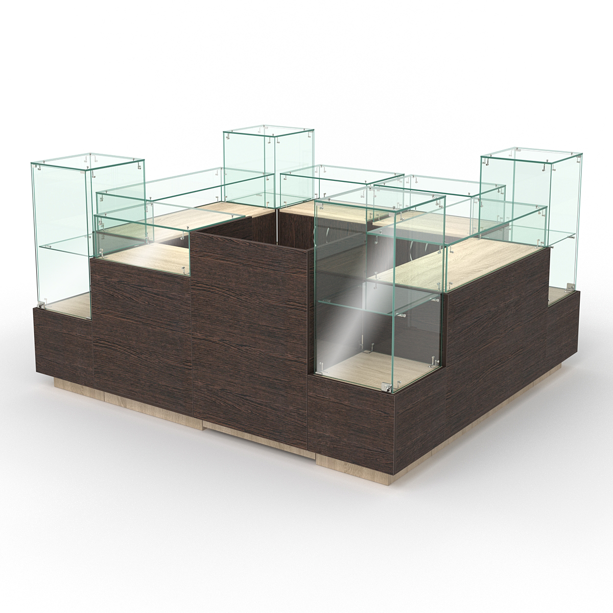 Торговый островок для ювелирных изделий ГОЛДЕН №1, Дуб Венге и Дуб Сонома