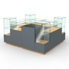 Торговый островок для ювелирных изделий ГОЛДЕН №1, Темно-серый и Дуб Золотистый