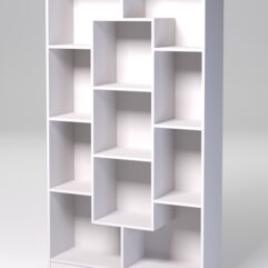 Стеллаж ДОМАШНИЙ для книг №3А с 11-ю ячейками (задняя стенка - ДВП), Белый