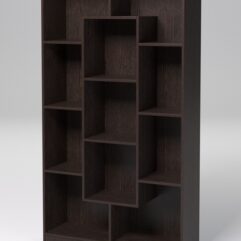 Стеллаж ДОМАШНИЙ для книг №3А с 11-ю ячейками (задняя стенка - ДВП), Дуб Венге