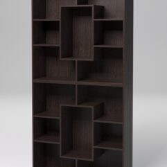 Стеллаж ДОМАШНИЙ для книг №5А с 14-ю ячейками (задняя стенка - ДВП), Дуб Венге