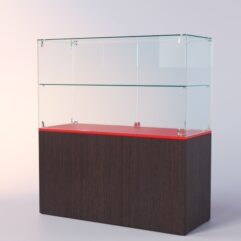 Прилавок ЛОРНЕТ №2, Дуб Венге + Красный