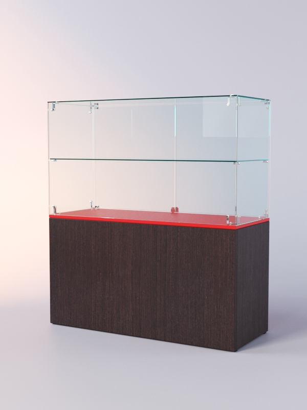 Прилавок ЛОРНЕТ №2, Дуб Венге + Красный