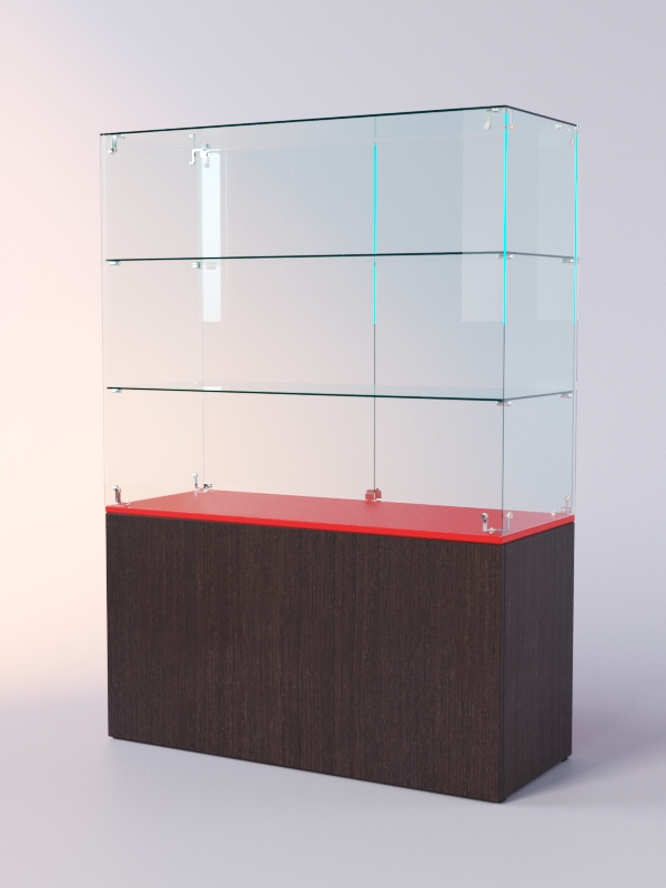 Прилавок ЛОРНЕТ №3, Дуб Венге + Красный