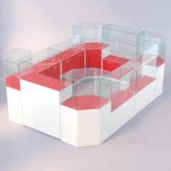 Комплект прилавков ЛОРНЕТ №1, Белый + красный